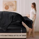 Velorose Queen Comforter Set Black - Bed in a Bag Queen Size 7 Pieces, Soft Bedding Set for All Seasons, Premium Queen Comforter Set with Comforter, Sheets, Pillowcases & Shams