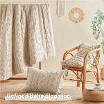 MR&HM Beige Comforter Set Queen, Tufted Boho Bedding Set, Farmhouse Bed in a Bag Set 7 Pieces with 1 Comforter, 2 Pillow Shams, 2 Pillowcases, 1 Flat Sheet, 1 Fitted Sheet for All Seasons