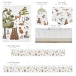Sweet Jojo Designs 6-Piece Baby Crib Bedding Set (Woodland Animals) for Boys or Girls, Infants/Nursery incl. Blanket, Fitted Sheet, Skirt, Mesh Liner, Diaper Stacker (Neutral, Forest Animal, Hedgehog)