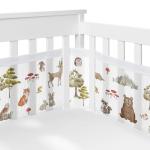 Sweet Jojo Designs 6-Piece Baby Crib Bedding Set (Woodland Animals) for Boys or Girls, Infants/Nursery incl. Blanket, Fitted Sheet, Skirt, Mesh Liner, Diaper Stacker (Neutral, Forest Animal, Hedgehog)