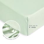 Wake In Cloud - Floral Toddler Bedding Set for Girls, Cute Botanical Flowers Leaves, 4 Pieces Soft Crib Bed Set Including Comforter, Sheets and Pillowcase, Green White