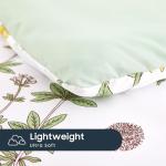 Wake In Cloud - Floral Toddler Bedding Set for Girls, Cute Botanical Flowers Leaves, 4 Pieces Soft Crib Bed Set Including Comforter, Sheets and Pillowcase, Green White