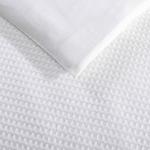 Vera Wang - King Duvet Cover Set, Soft Cotton Bedding with Matching Pillowcases, Button Closure & Inner Corner Ties, 3 Piece Bed Set (Waffle Pique White)