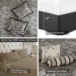 Madison Park Aubrey Cozy Comforter Set, Faux Silk Jacquard Paisley Design - All Season Down Alternative Bedding with Cotton Bed Sheets, Bed Skirt & Toss Pillows, King Black 12 Piece