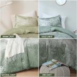 Comfort Spaces Luxe Queen Comforter Set Velvet Comforters for Queen Size Bed, Microfiber Reverse, Juliette, All Season Velvet Bedding Queen Size, Fluffy Bed Set, Sham, Full/Queen, Sage Green 3 Piece