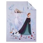 Disney Frozen Winter Cheer Lavender, Aqua, Green and White, Anna, Elsa, and Olaf 4 Piece Toddler Bed Set - Comforter, Fitted Bottom Sheet, Flat Top Sheet, and Reversible Pillowcase