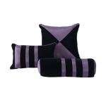 Chezmoi Collection Nobility 7-Piece Faux Silk Comforter Set King - Luxury Violet Black Flocked Velvet Floral All Season Bedding Comforter Set