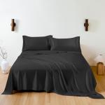 Luxury 100% Silk Queen Bed Sheet Set - Black