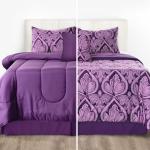 LUX Décor 5-Piece Queen Comforter Set, Paisley Purple