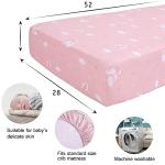 UOMNY 3-Piece Pink Crib Bedding Set for Girls
