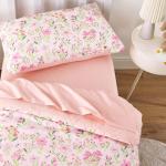 Floral Toddler Bedding Set with Comforter and Sheets