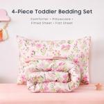 Floral Toddler Bedding Set with Comforter and Sheets