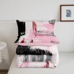 Modern Abstract Toddler Bedding Set in Pink Red Black