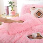 Smoofy Pink Fluffy Queen Comforter Set