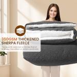 Gray Sherpa Queen Comforter Set - 3 Pieces