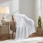 Super Soft White Fleece Bed Blanket Throw