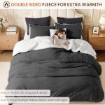 Gray Sherpa Queen Comforter Set - 3 Pieces