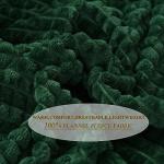Green Plush Throw Blanket with 3D Jacquard Design