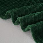 Green Plush Throw Blanket with 3D Jacquard Design