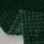 Green Plush Throw Blanket with 3D Jacquard Design