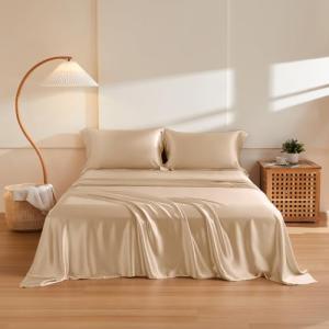 Luxury 4-Piece Mulberry Silk Bed Set, Champagne