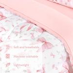 Pink Rose Toddler Bedding Set with Bow Print