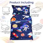 Blue Space Toddler Bedding Set for Boys, 4 Pieces