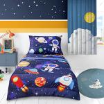 Blue Space Toddler Bedding Set for Boys, 4 Pieces