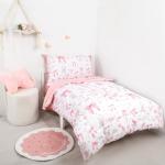 Pink Rose Toddler Bedding Set with Bow Print