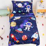 Blue Space Toddler Bedding Set for Boys, 4 Pieces