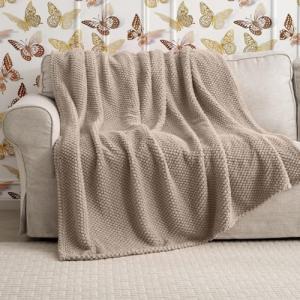 Cozy Light Brown XL Soft Fleece Blanket