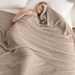 Cozy Light Brown XL Soft Fleece Blanket