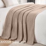 Cozy Light Brown XL Soft Fleece Blanket