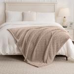 Cozy Light Brown XL Soft Fleece Blanket