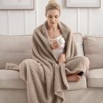Cozy Light Brown XL Soft Fleece Blanket