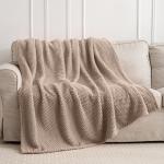 Cozy Light Brown XL Soft Fleece Blanket