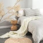 Cozy Cream Boho Ruffle Throw Blanket 50"x60