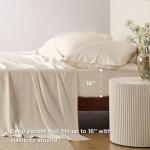 Bedsure Queen Bamboo Cooling Sheet Set, Light Beige