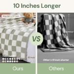 Sage Green Checkered Cozy Throw Blanket