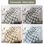 Sage Green Checkered Cozy Throw Blanket