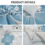 Blue Floral Queen Comforter Set - 7 Pieces