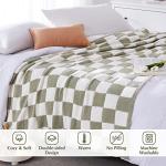 Sage Green Checkered Cozy Throw Blanket
