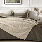 Cozy Beige Chenille Knit Throw Blanket