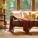 Cozy Burnt Orange Boho Throw Blanket