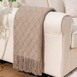 Khaki Boho Throw Blanket for Couch or Bed