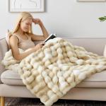 Cozy Faux Fur Tie-Dye Throw Blanket, 50x60 Inches