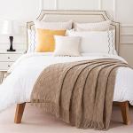Khaki Boho Throw Blanket for Couch or Bed
