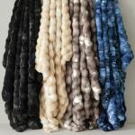 Cozy Faux Fur Tie-Dye Throw Blanket, 50x60 Inches