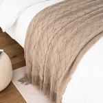 Khaki Boho Throw Blanket for Couch or Bed