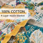 ERZVND Boho Throw Blanket for Bed, Double Sided Floral Decorated Bohemian Couch Blanket, Lightweight Breathable 100% Cotton Throw Blanket,Room, Farmhouse, Bed Decor (Happiness,50"x60")